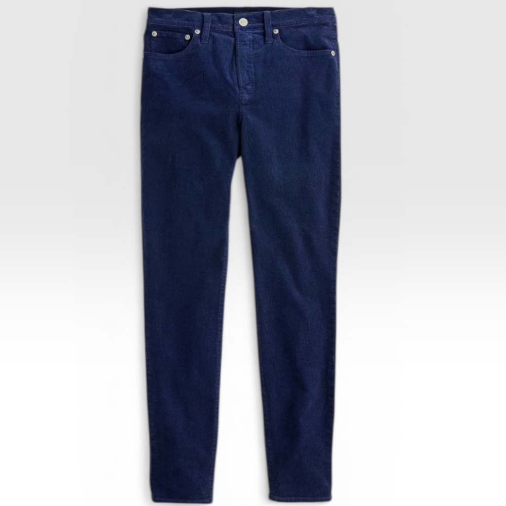 J.Crew Navy Corduroy Toothpick Ankle High Rise Flattering Fit Pants Size 32